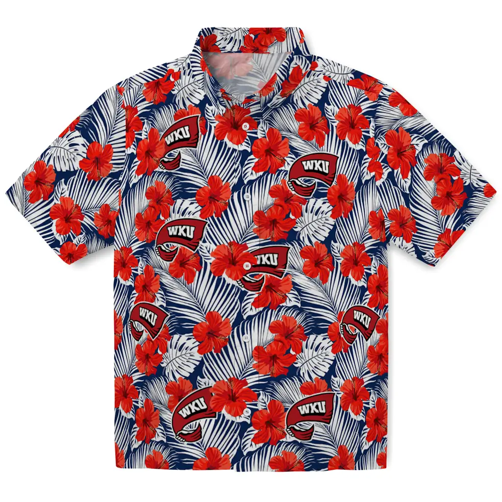 Western Kentucky Hilltoppers Hawaiian Shirt - Hibiscus Fiesta western kentucky hilltoppers hibiscus fiesta red royal blue hawaiian shirts best selling