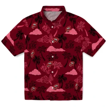 western kentucky hilltoppers palm and clouds red hawaiian shirts best selling