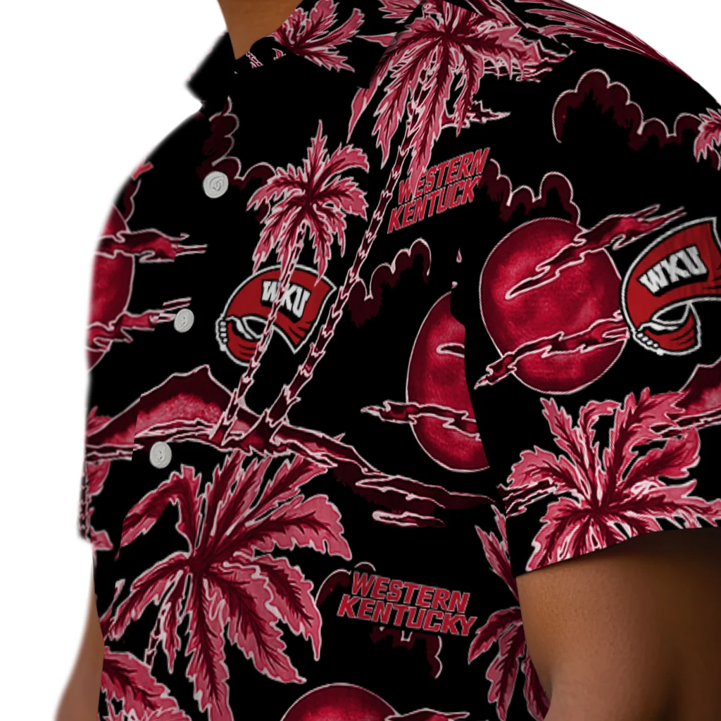 Western Kentucky Hilltoppers Hawaiian Shirt - Palm Sunset western kentucky hilltoppers palm sunset hawaiian shirts trendy