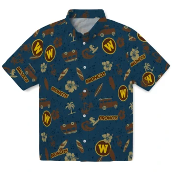 western michigan broncos beach vibe navy hawaiian shirts best selling