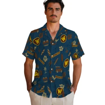 western michigan broncos beach vibe navy hawaiian shirts fashion forward