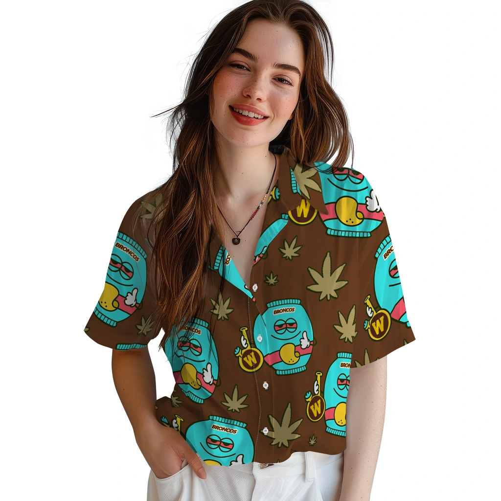 Western Michigan Broncos Hawaiian Shirt - Chill Vibe western michigan broncos bong smile brown hawaiian shirts latest model