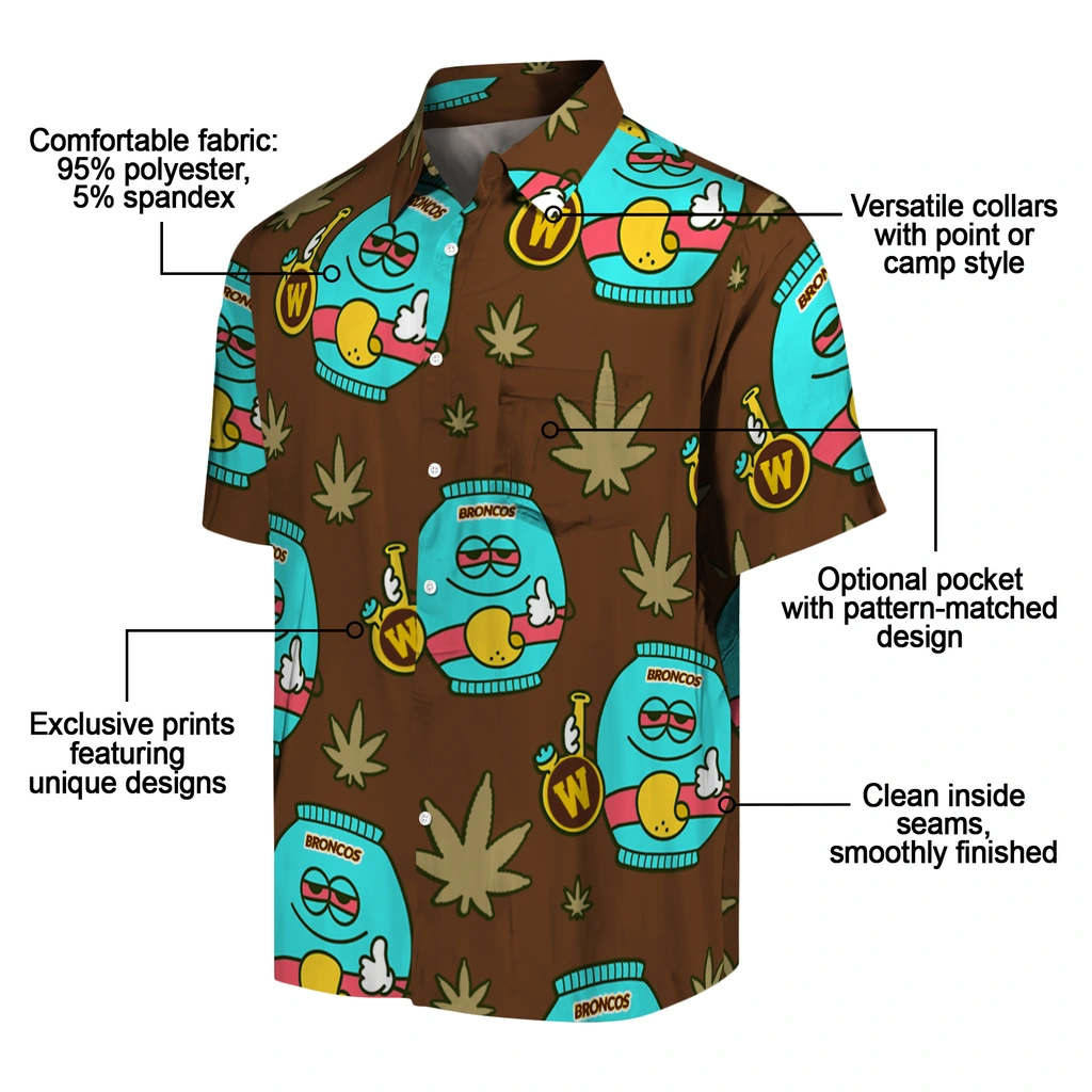 Western Michigan Broncos Hawaiian Shirt - Chill Vibe western michigan broncos bong smile brown hawaiian shirts new arrival