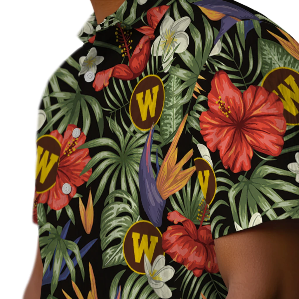 Western Michigan Broncos Hawaiian Shirt - Hawaii Floral Hibiscus western michigan broncos hibiscus bird hawaiian shirts trendy