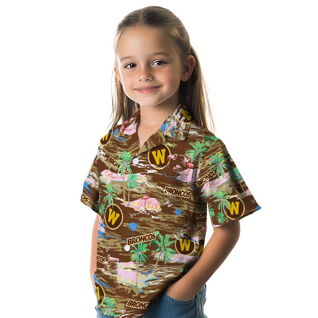 Western Michigan Broncos Hawaiian Shirt - Hawaii Island western michigan broncos flamingo retreat brown hawaiian shirts premium grade