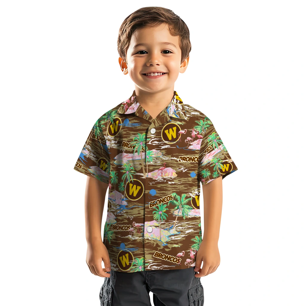 Western Michigan Broncos Hawaiian Shirt - Hawaii Island western michigan broncos flamingo retreat brown hawaiian shirts top rated