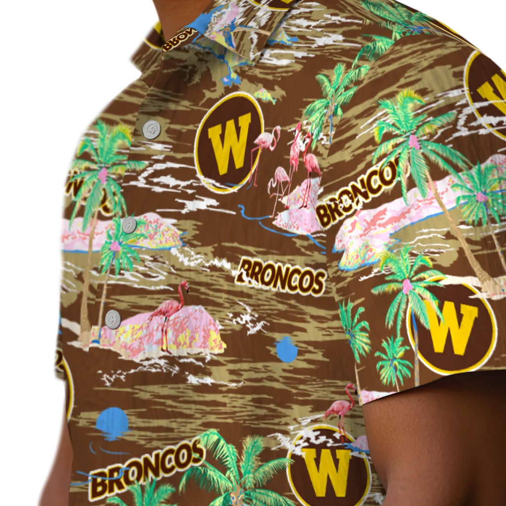 Western Michigan Broncos Hawaiian Shirt - Hawaii Island western michigan broncos flamingo retreat brown hawaiian shirts trendy