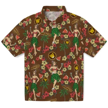 western michigan broncos hawaiian girls design brown hawaiian shirts best selling