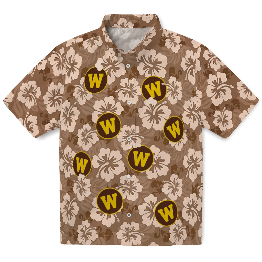 Western Michigan Broncos Hawaiian Shirt - Hibiscus Cluster western michigan broncos hibiscus cluster brown hawaiian shirts best selling