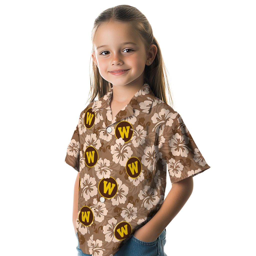 Western Michigan Broncos Hawaiian Shirt - Hibiscus Cluster western michigan broncos hibiscus cluster brown hawaiian shirts premium grade