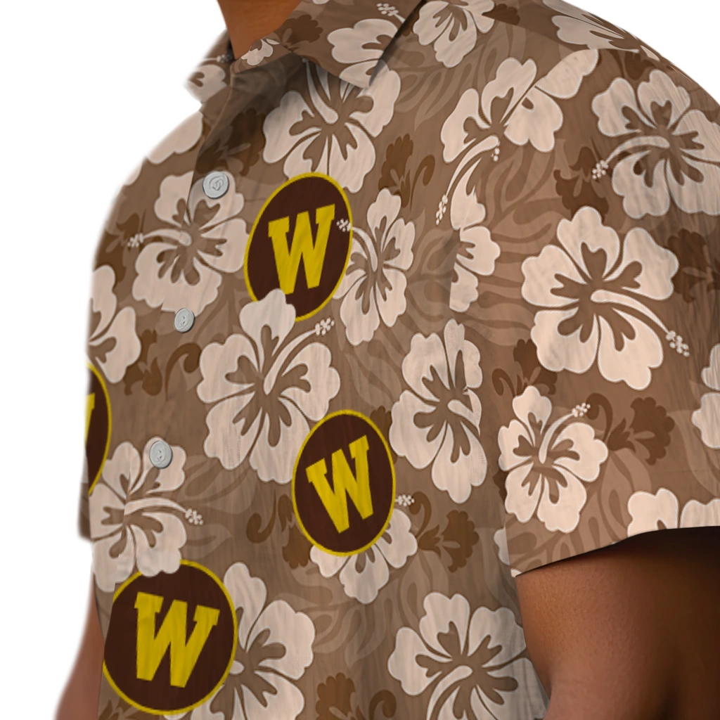 Western Michigan Broncos Hawaiian Shirt - Hibiscus Cluster western michigan broncos hibiscus cluster brown hawaiian shirts trendy