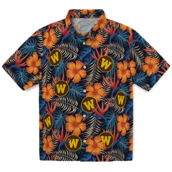 western michigan broncos hibiscus foliage hawaiian shirts best selling