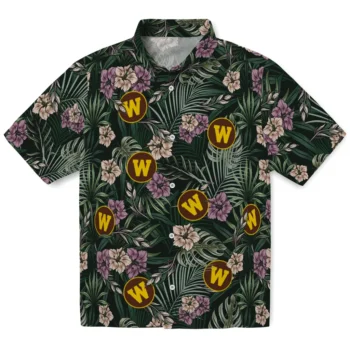 western michigan broncos hibiscus leaves pattern green hawaiian shirts best selling