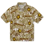 Western Michigan Broncos Hawaiian Shirt – Hibiscus Overlay