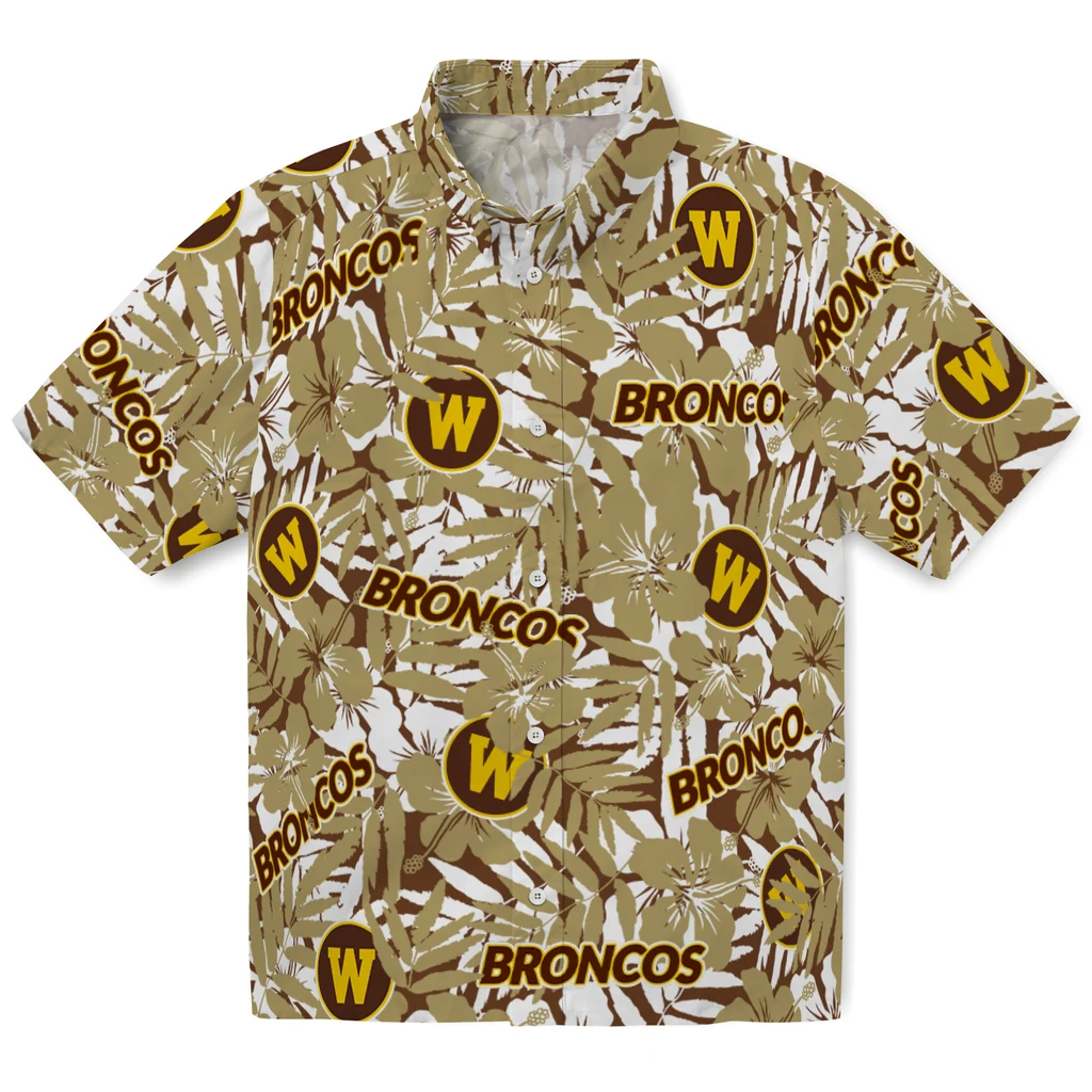 Western Michigan Broncos Hawaiian Shirt - Hibiscus Overlay western michigan broncos hibiscus overlay hawaiian shirts best selling