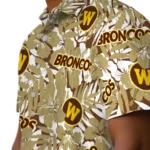 Western Michigan Broncos Hawaiian Shirt – Hibiscus Overlay
