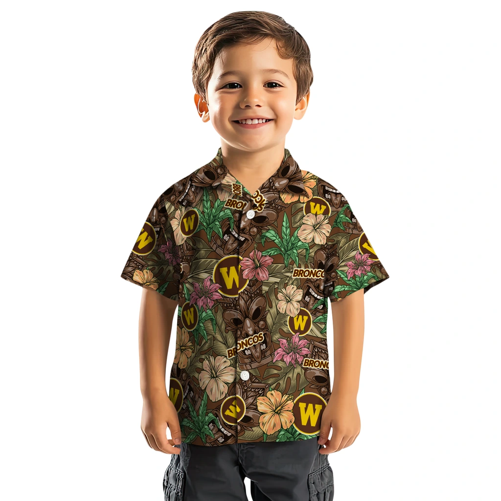 Western Michigan Broncos Hawaiian Shirt - Hibiscus Tiki Jungle western michigan broncos tiki jungle brown hawaiian shirts top rated
