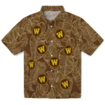 Western Michigan Broncos Hawaiian Shirt – Leaf Outline