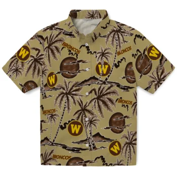western michigan broncos palm sunset hawaiian shirts best selling