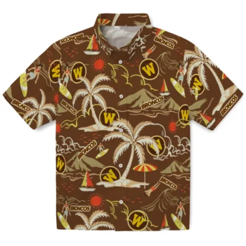 western michigan broncos palm tree island brown hawaiian shirts best selling
