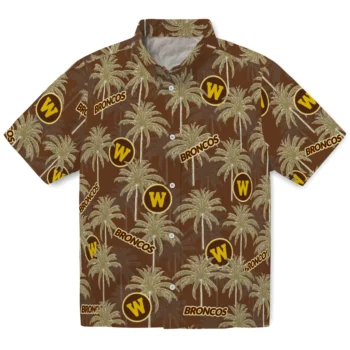 western michigan broncos palm grove brown hawaiian shirts best selling