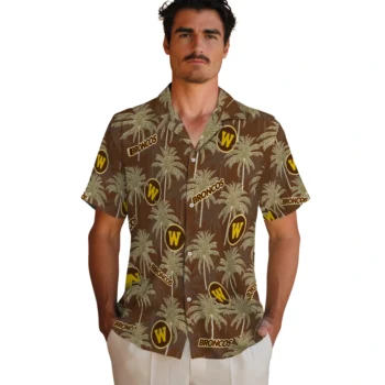 western michigan broncos palm grove brown hawaiian shirts fashion forward
