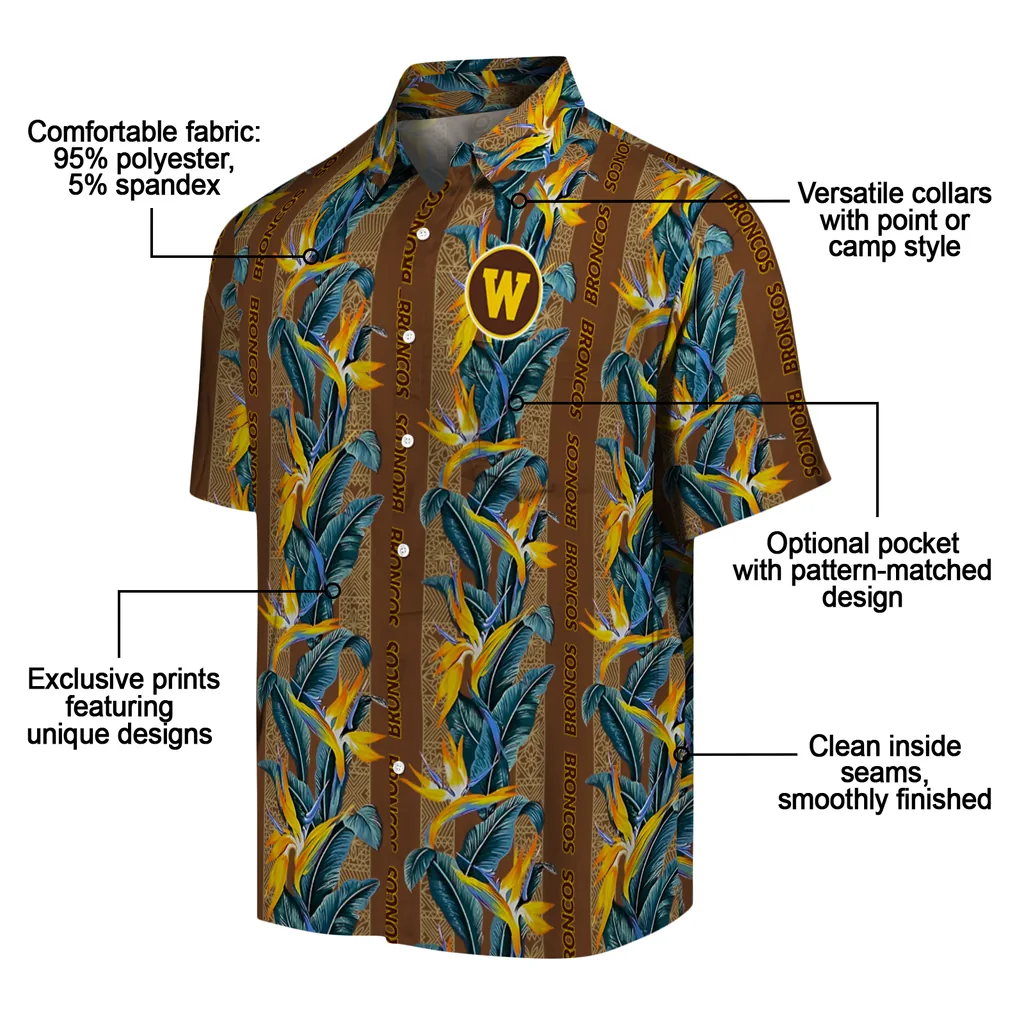 Western Michigan Broncos Hawaiian Shirt - Paradise Vines western michigan broncos paradise vines brown hawaiian shirts new arrival