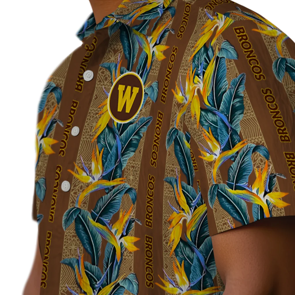 Western Michigan Broncos Hawaiian Shirt - Paradise Vines western michigan broncos paradise vines brown hawaiian shirts trendy