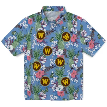 western michigan broncos pineapple bouquet best sky blue hawaiian shirts best selling