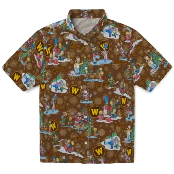 western michigan broncos simpsons christmas brown hawaiian shirts best selling