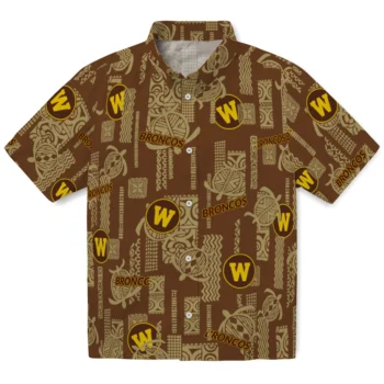 western michigan broncos turtle lines brown hawaiian shirts best selling