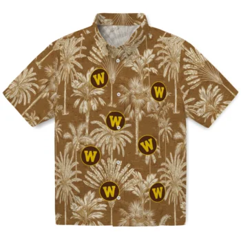 western michigan broncos palm shadows brown hawaiian shirts best selling