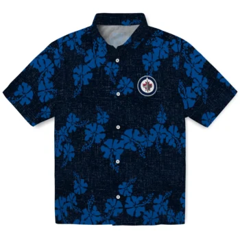 winnipeg jets hibiscus petals blue hawaiian shirts best selling