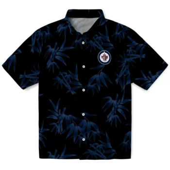 winnipeg jets bamboo branches blue black hawaiian shirts best selling