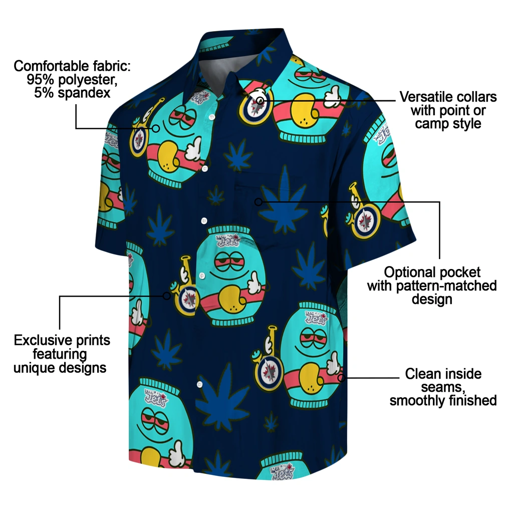 Winnipeg Jets Hawaiian Shirt - Chill Vibe winnipeg jets bong smile blue hawaiian shirts new arrival