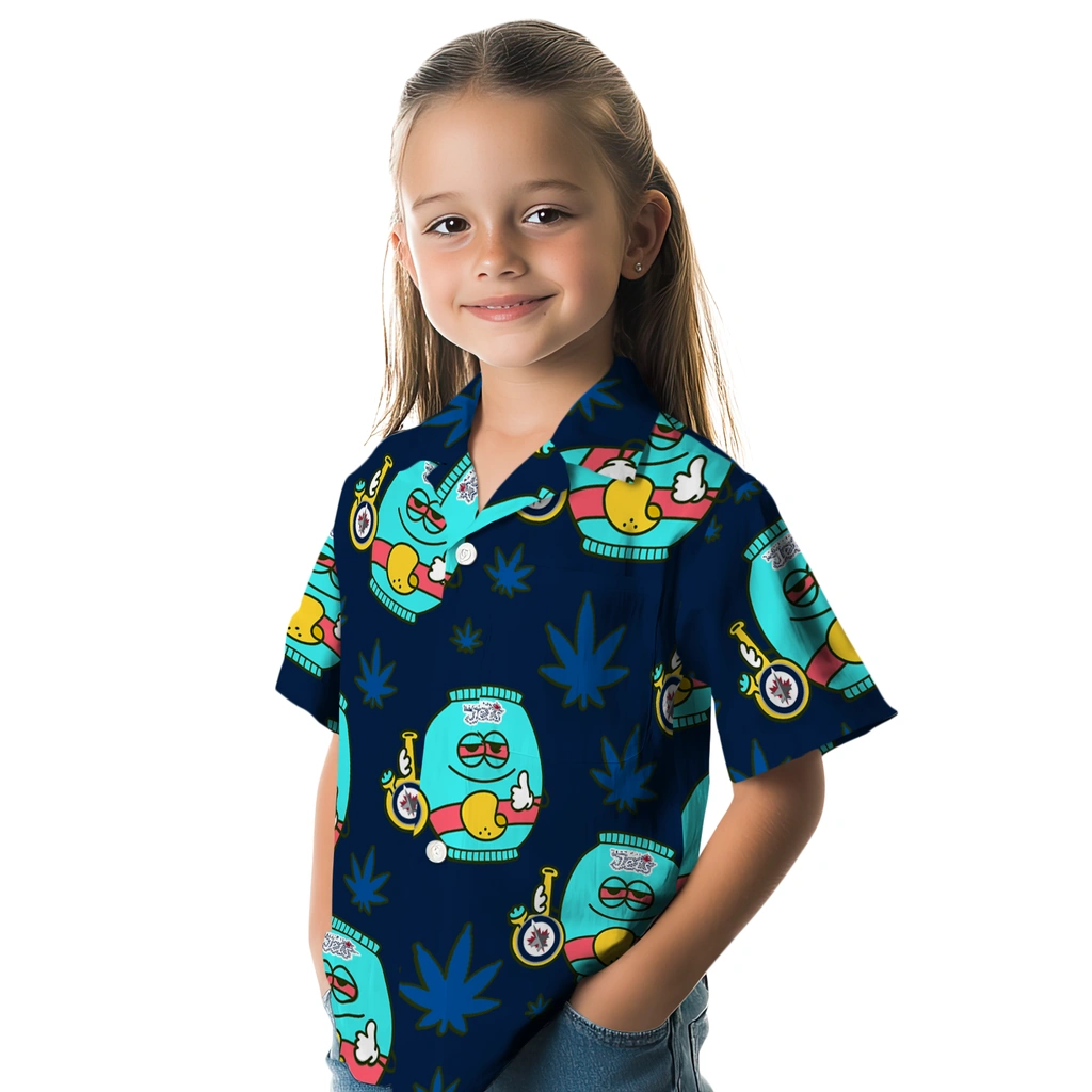 Winnipeg Jets Hawaiian Shirt - Chill Vibe winnipeg jets bong smile blue hawaiian shirts premium grade