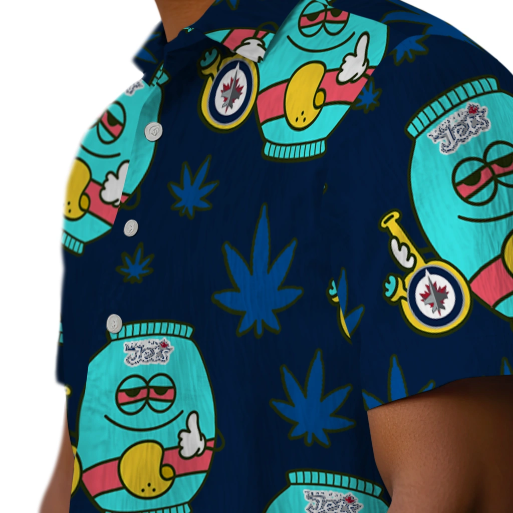Winnipeg Jets Hawaiian Shirt - Chill Vibe winnipeg jets bong smile blue hawaiian shirts trendy
