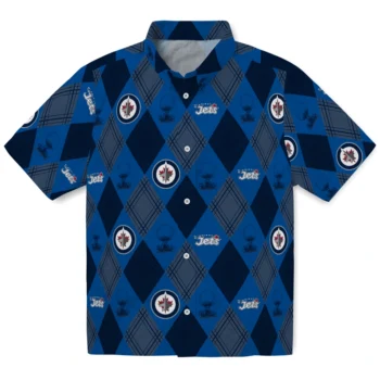 winnipeg jets balloon plaid blue hawaiian shirts best selling
