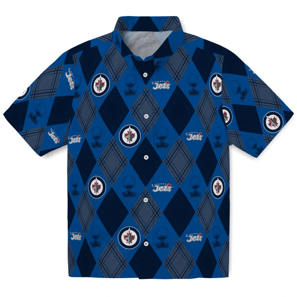 Winnipeg Jets Hawaiian Shirt - Golfing Plaid winnipeg jets balloon plaid blue hawaiian shirts best selling