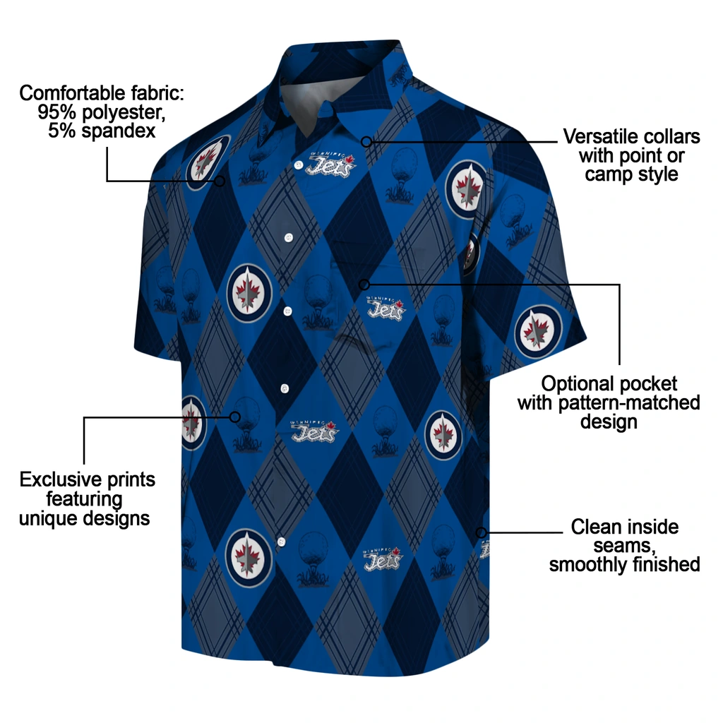 Winnipeg Jets Hawaiian Shirt - Golfing Plaid winnipeg jets balloon plaid blue hawaiian shirts new arrival
