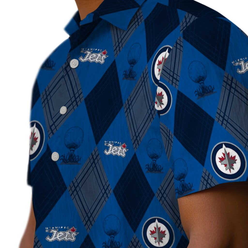 Winnipeg Jets Hawaiian Shirt - Golfing Plaid winnipeg jets balloon plaid blue hawaiian shirts trendy