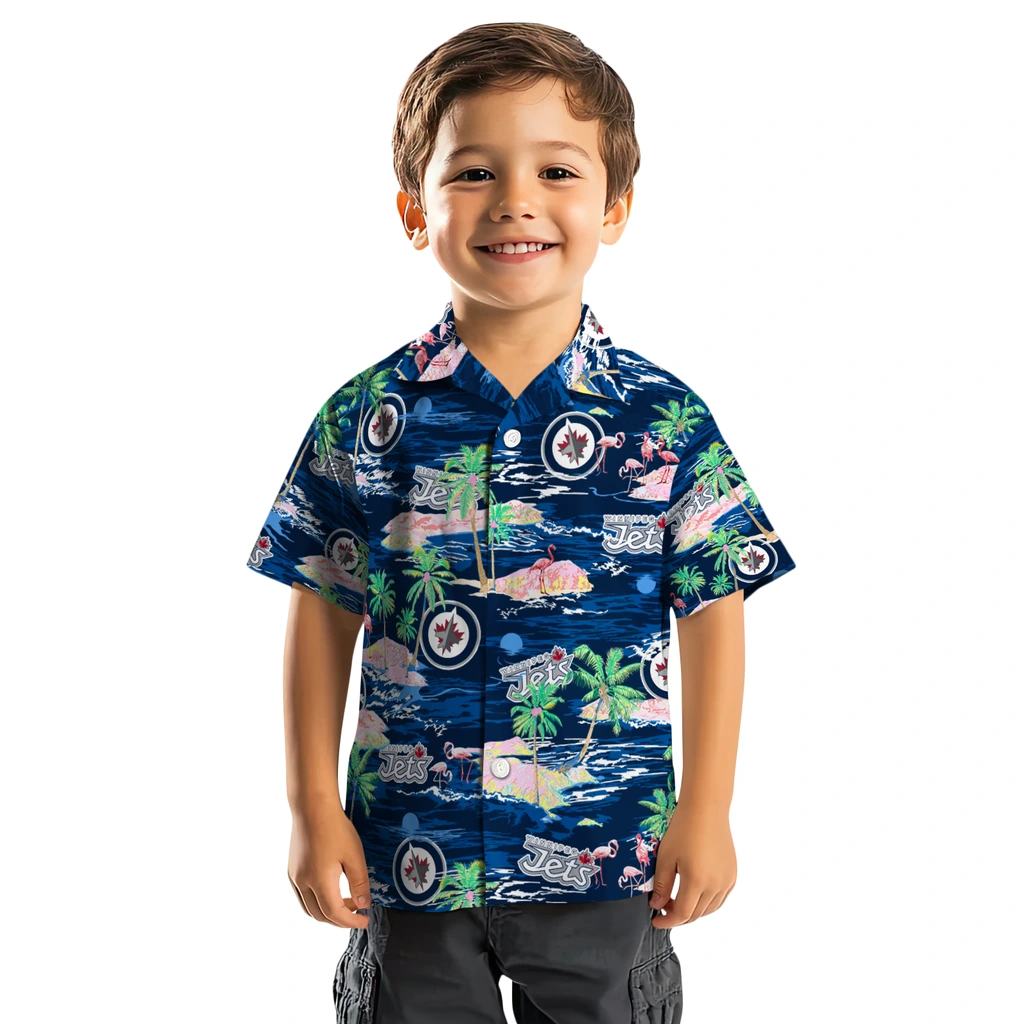 Winnipeg Jets Hawaiian Shirt - Hawaii Island winnipeg jets flamingo retreat blue hawaiian shirts top rated