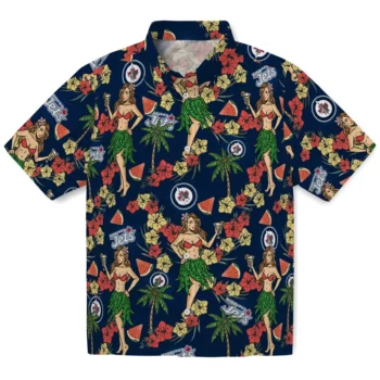 winnipeg jets hawaiian girls design blue hawaiian shirts best selling