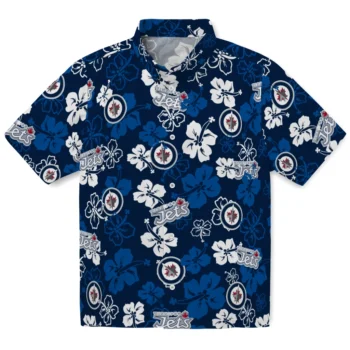 winnipeg jets hibiscus bloom blue hawaiian shirts best selling