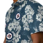 Winnipeg Jets Hawaiian Shirt – Hibiscus Flowers