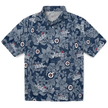 winnipeg jets hibiscus oasis blue hawaiian shirts best selling