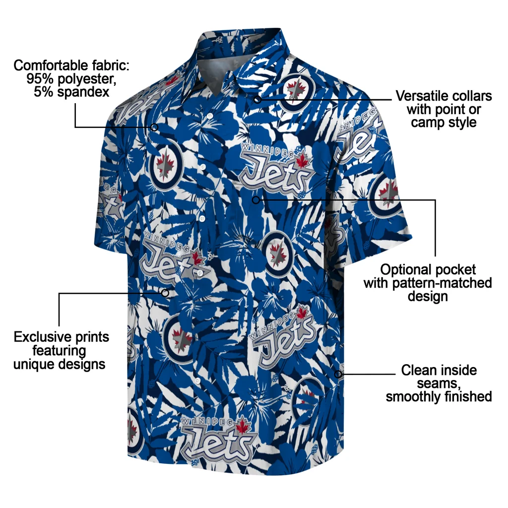 Winnipeg Jets Hawaiian Shirt - Hibiscus Overlay winnipeg jets hibiscus overlay hawaiian shirts new arrival