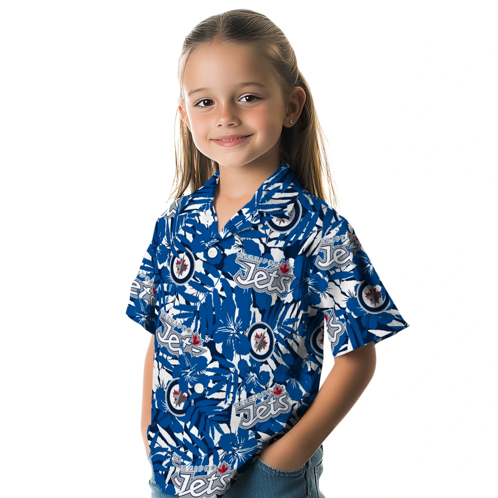 Winnipeg Jets Hawaiian Shirt - Hibiscus Overlay winnipeg jets hibiscus overlay hawaiian shirts premium grade