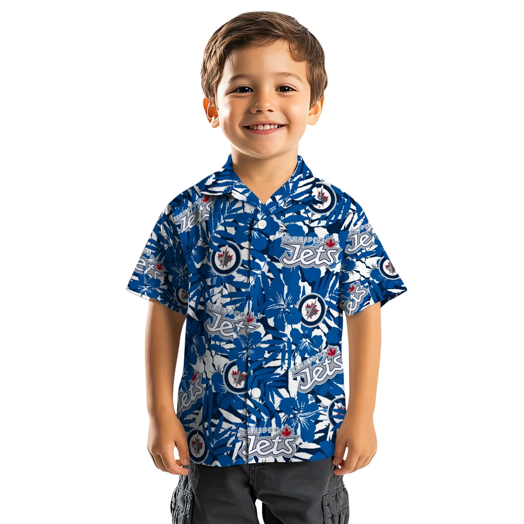 Winnipeg Jets Hawaiian Shirt - Hibiscus Overlay winnipeg jets hibiscus overlay hawaiian shirts top rated