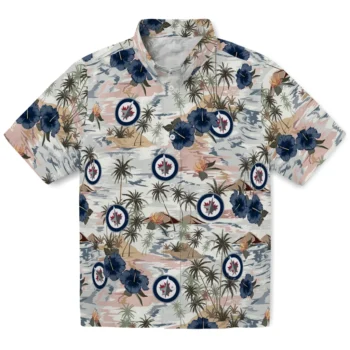 winnipeg jets hibiscus seaside white hawaiian shirts best selling